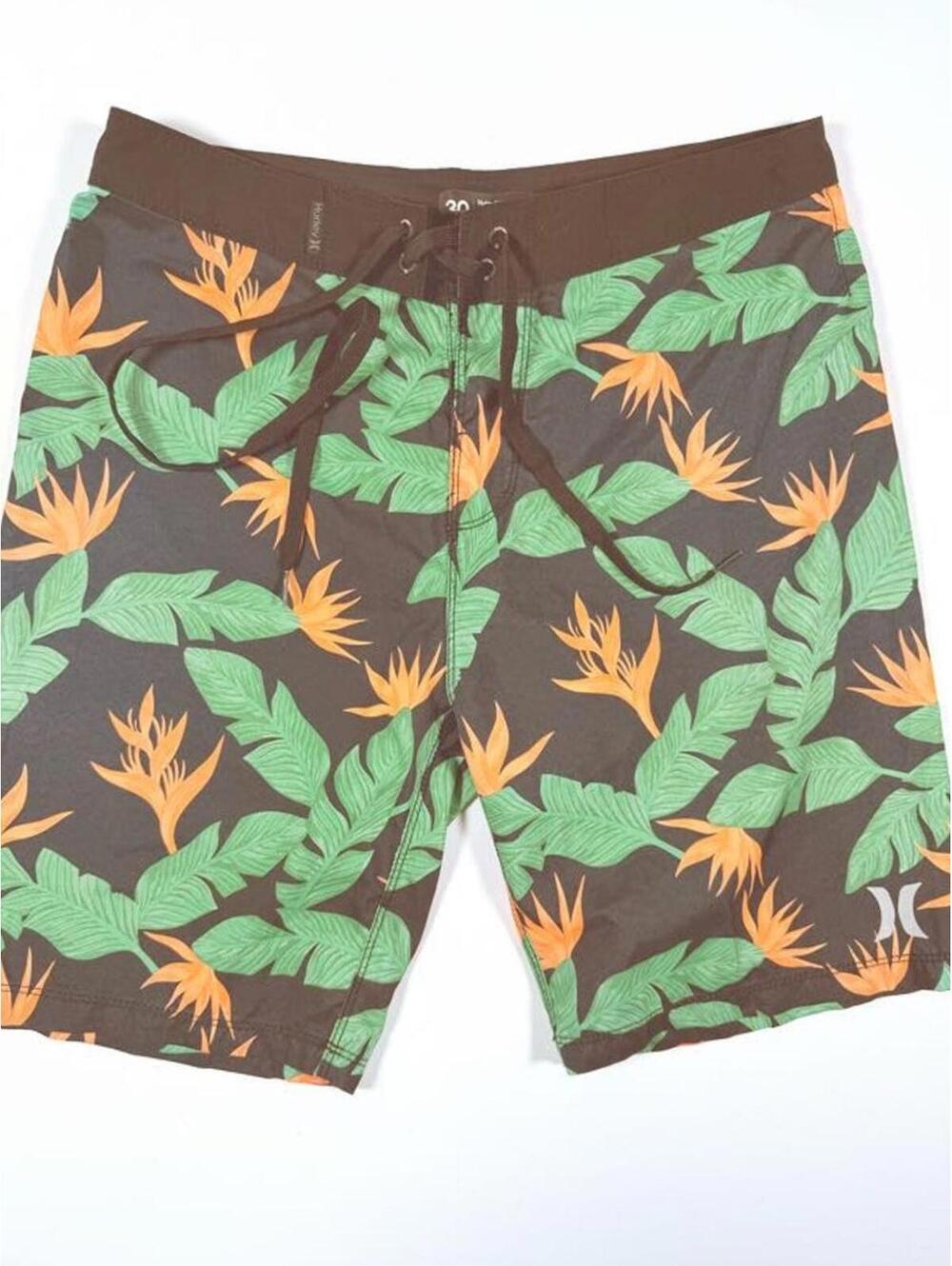 Hurley Men's Board Shorts Swim Trunks Size 30 Tropical Leaf